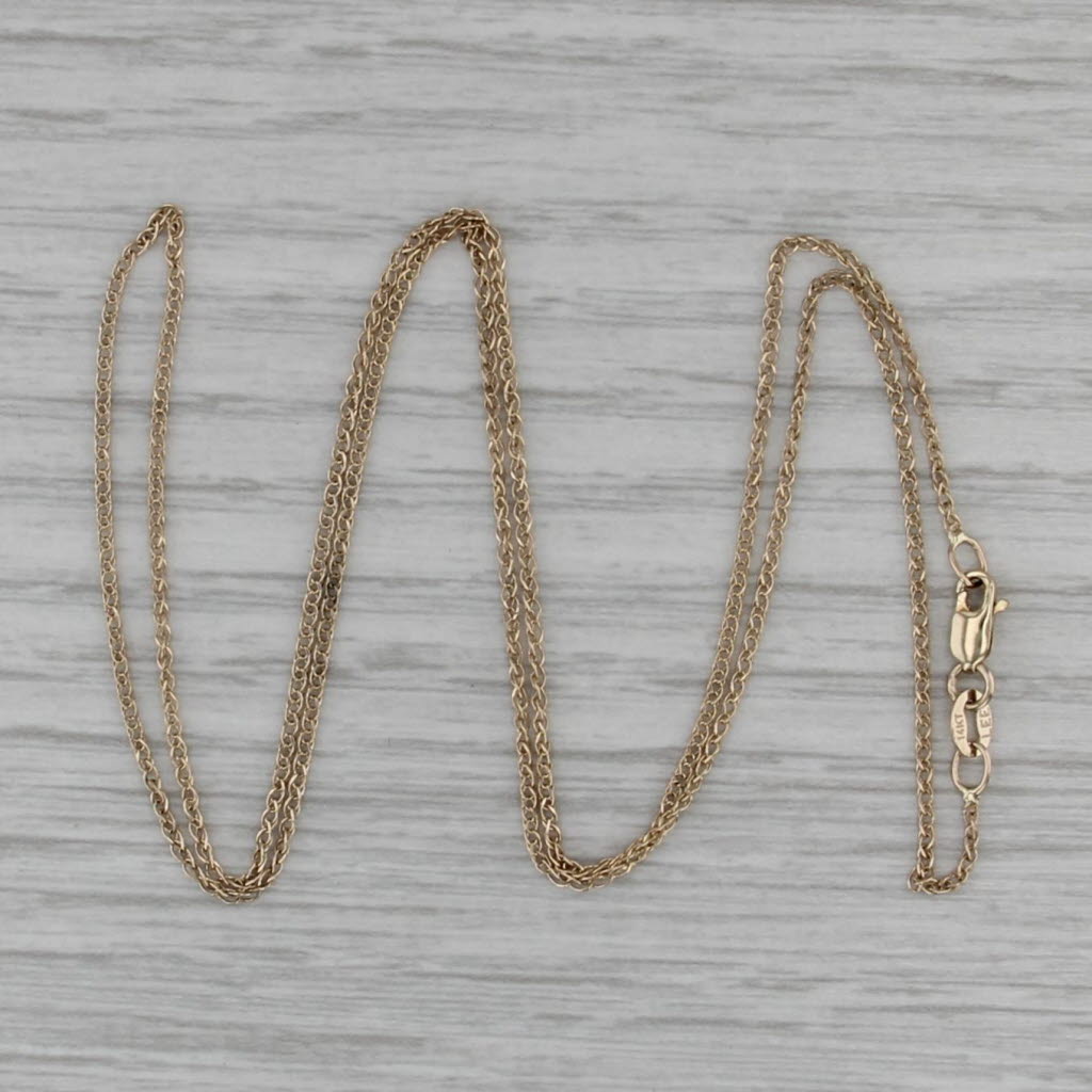 19" 1.2mm Wheat Chain Necklace 14k Yellow Gold Lobster Clasp