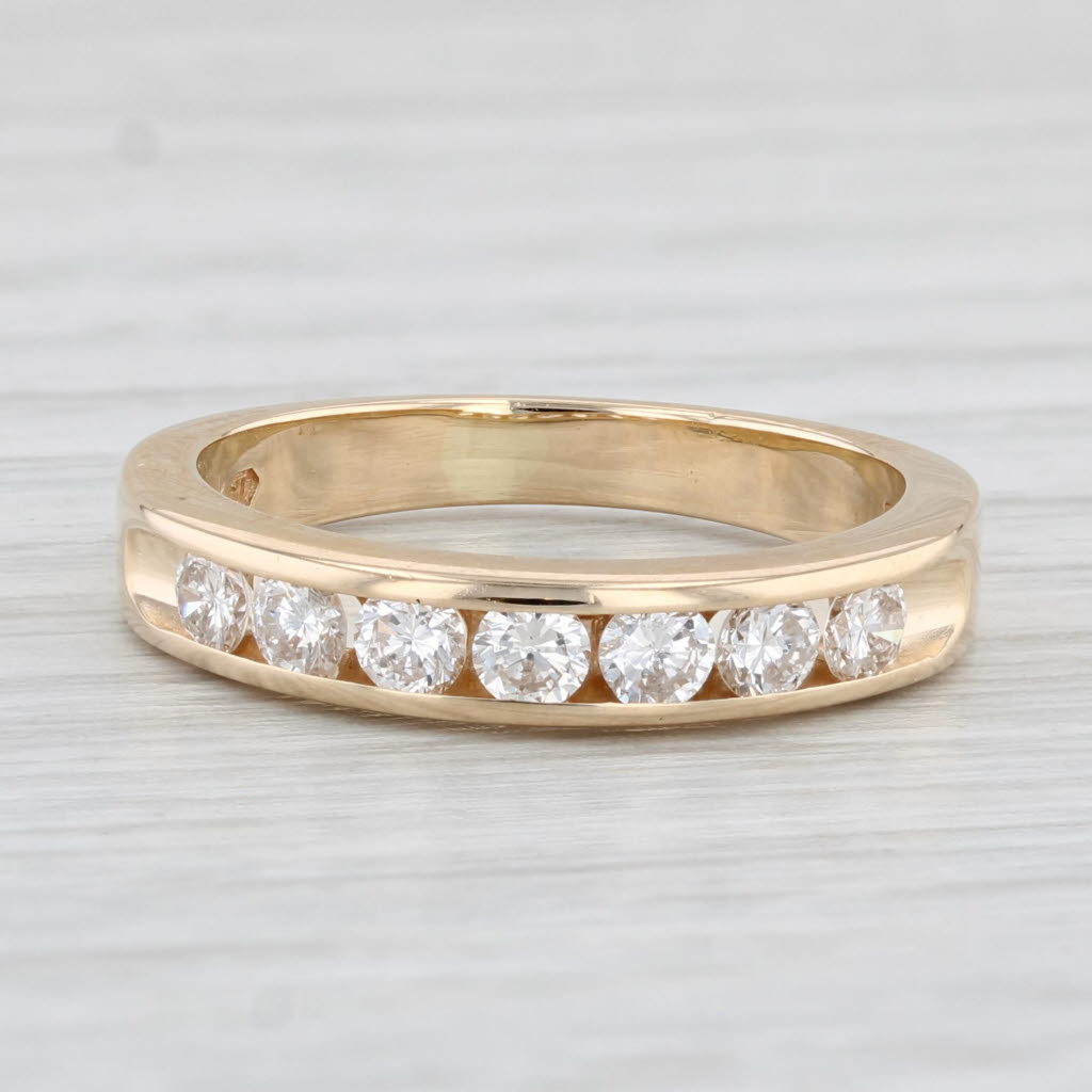 Light Gray 0.43ctw Diamond Wedding Band 14k Yellow Gold Size 5.75 Ring