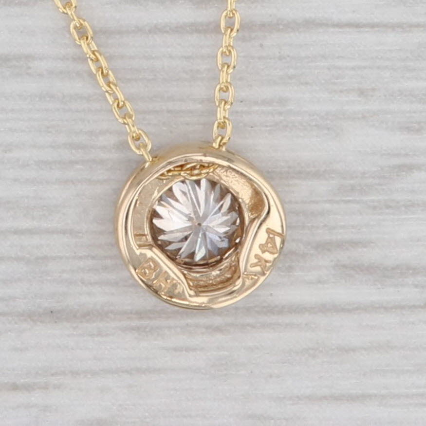 Gray Small Diamond Slide Pendant Necklace 14k Yellow Gold 16" 17" 18" Cable Chain