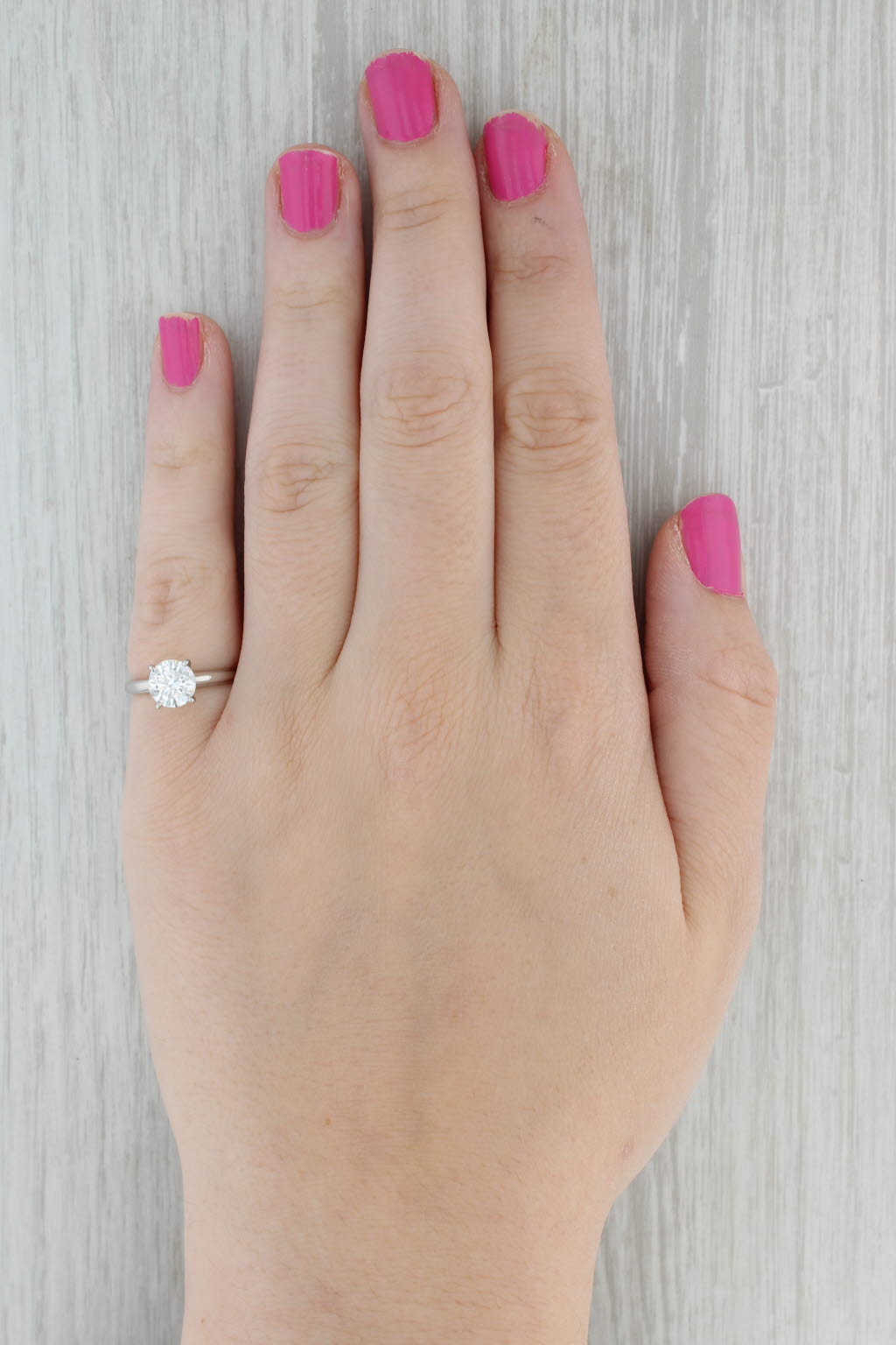 Gray Forevermark 1.30ct VVS1 Round Solitaire Diamond Engagement Ring 14k White Gold