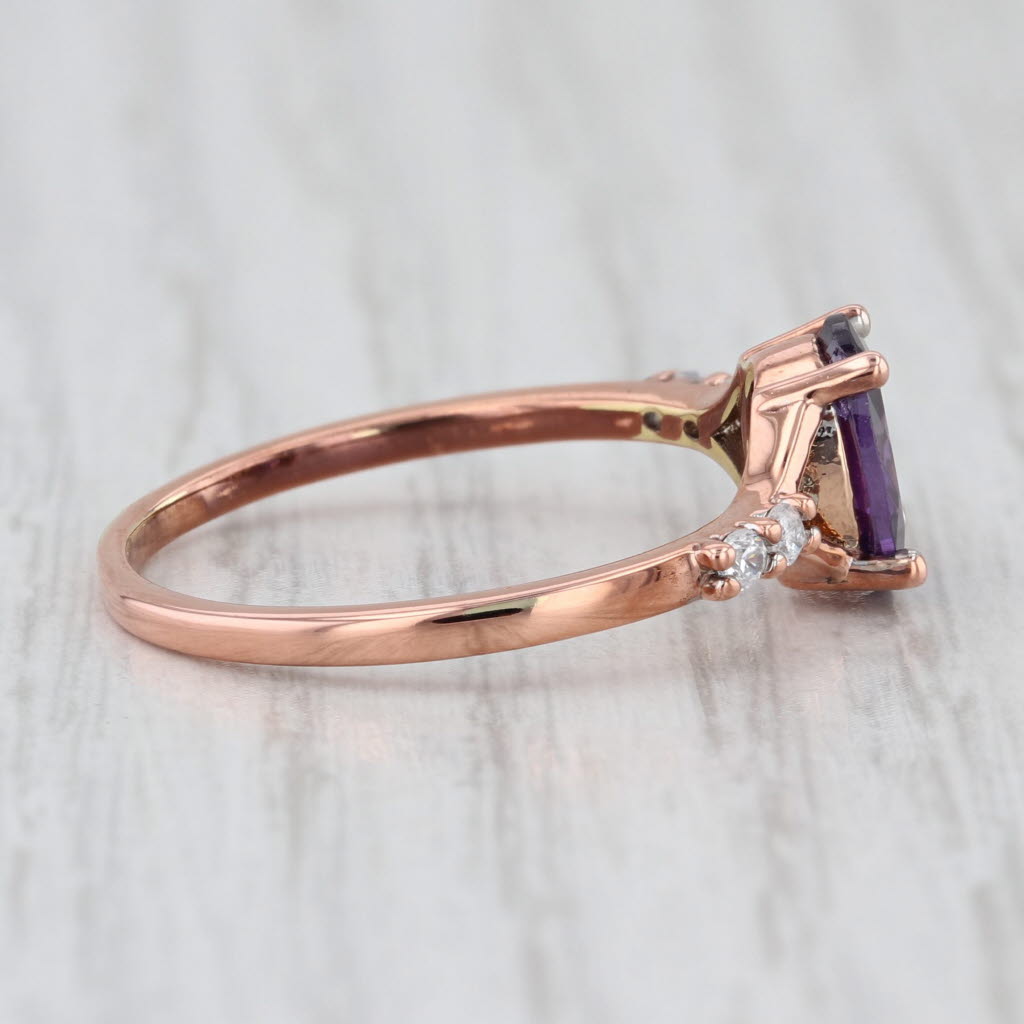 1.96ctw Purple White Cubic Zirconia Ring 14k Rose Gold Size 8