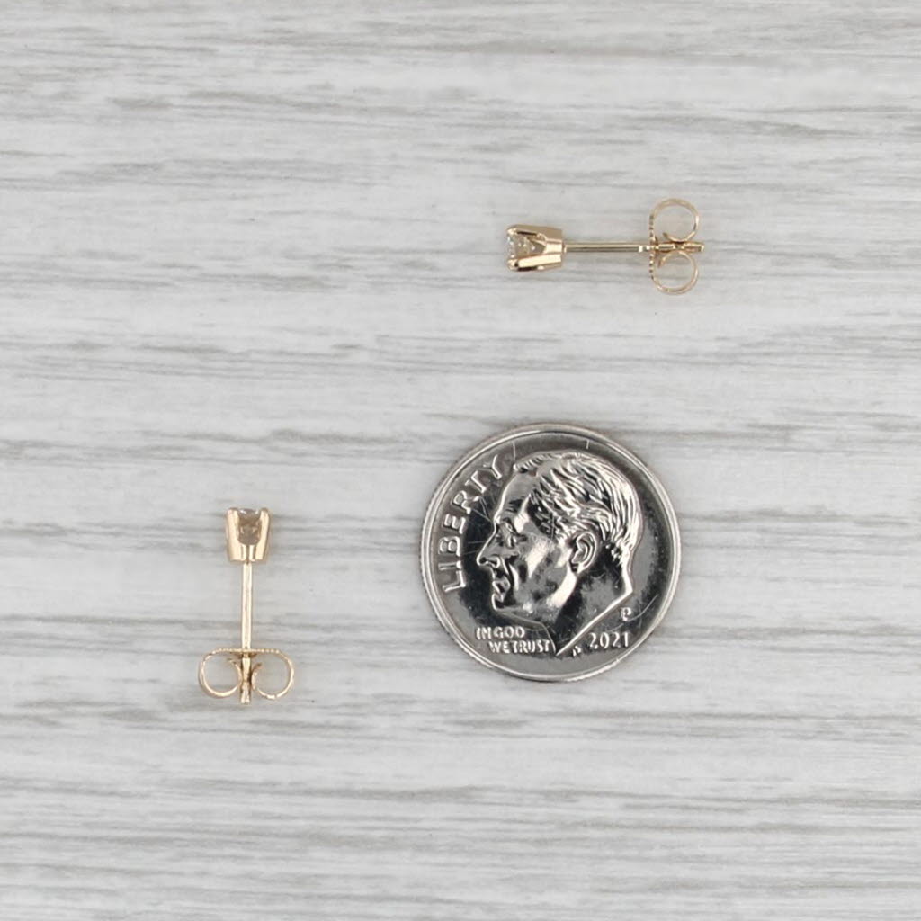 0.19ctw Round Brilliant Diamond Stud Earrings 14k Yellow Gold Solitaire Studs