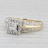 0.25ctw Princess Diamond Halo Engagement Ring 10k Yellow Gold Size 7