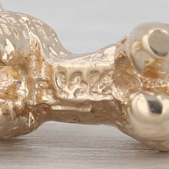 Small Poodle Charm 14k Yellow Gold 3D Dog Pendant