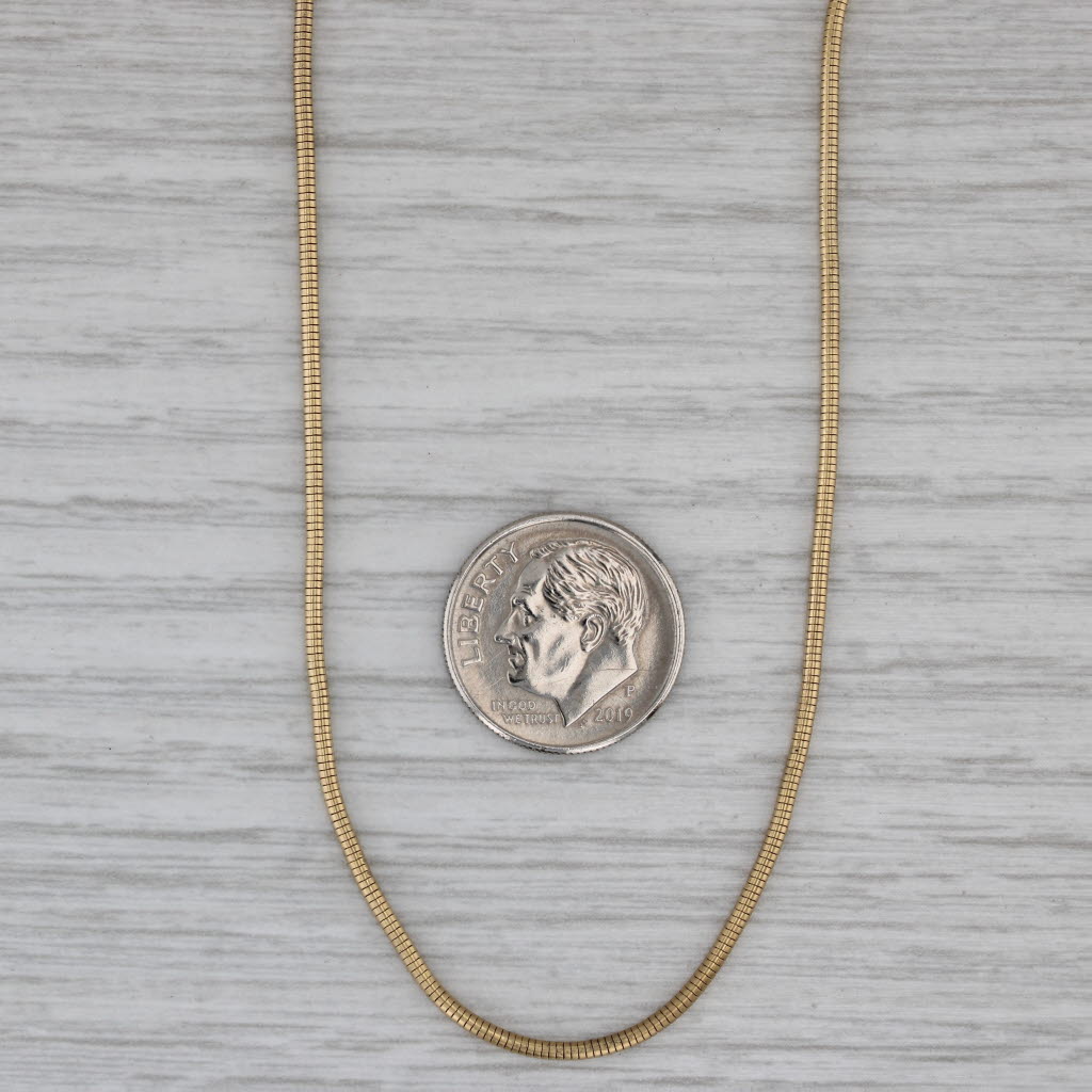 Gray Snake Chain Necklace 18k Yellow Gold 16.5" 1.3mm Jewel Smith