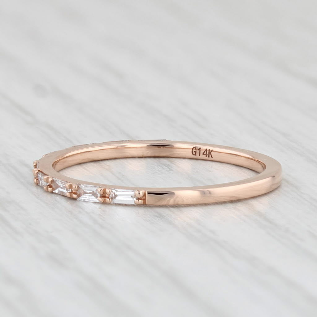 Light Gray New 0.19ctw Diamond Ring 14k Rose Gold Wedding Band Stackable Size 6.5