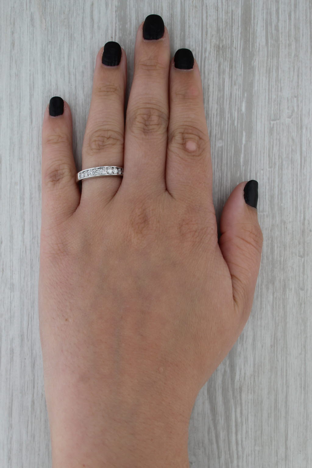 0.40ctw Diamond Wedding Band 14k White Gold Size 8.25 Stackable Anniversary