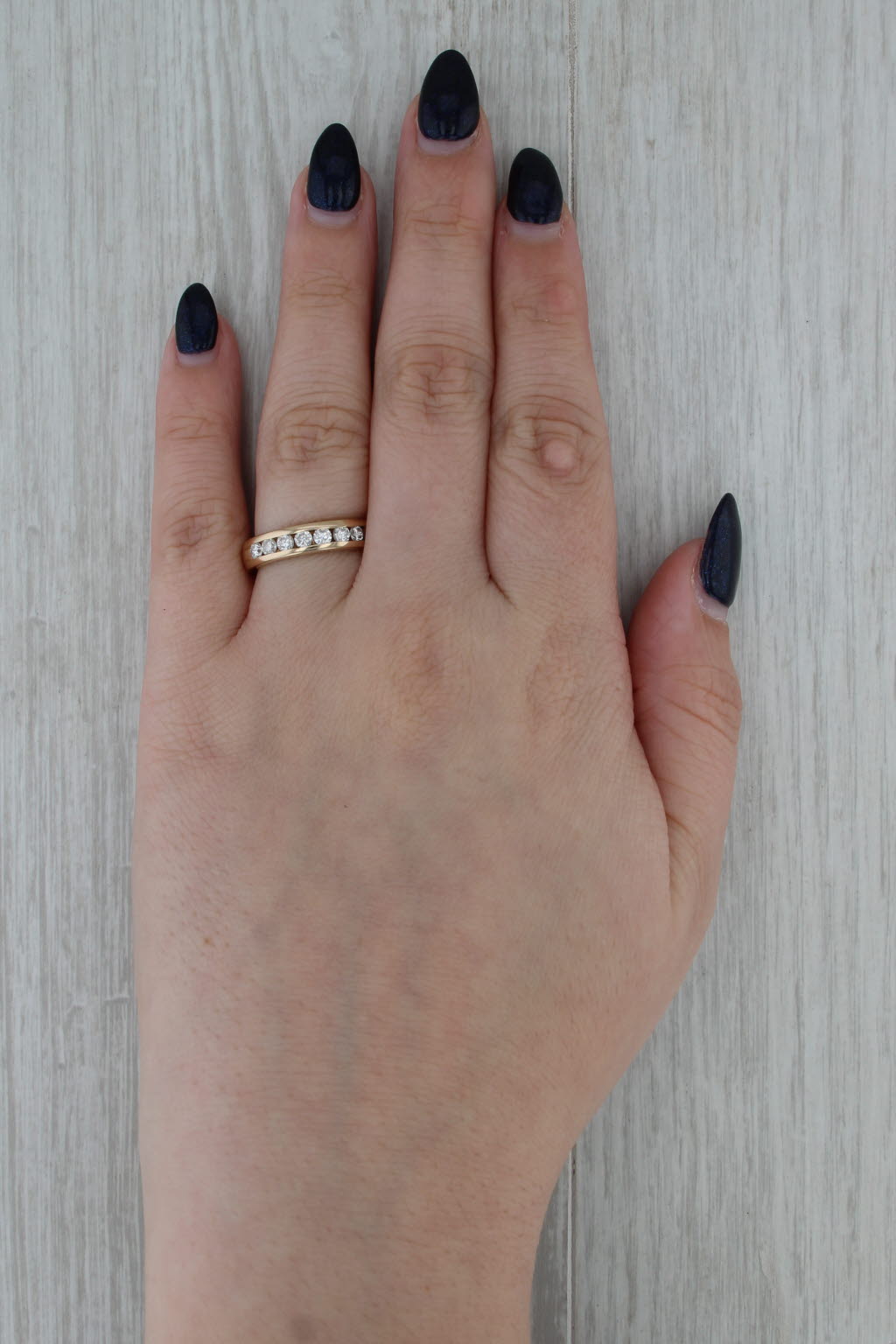 0.90ctw Channel Set Diamond Band 14k Gold Size 6.75-7 Wedding Ring Stackable