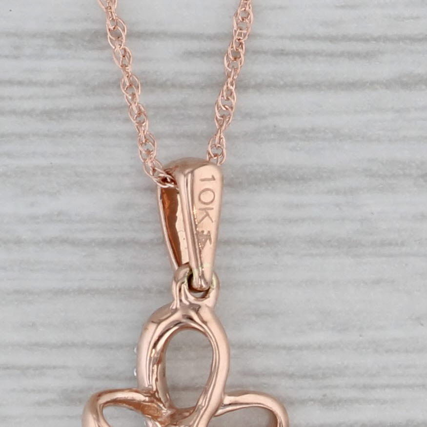 Gray Diamond Cross Pendant Necklace 10k Rose Gold 18" Rope Chain 0.8mm