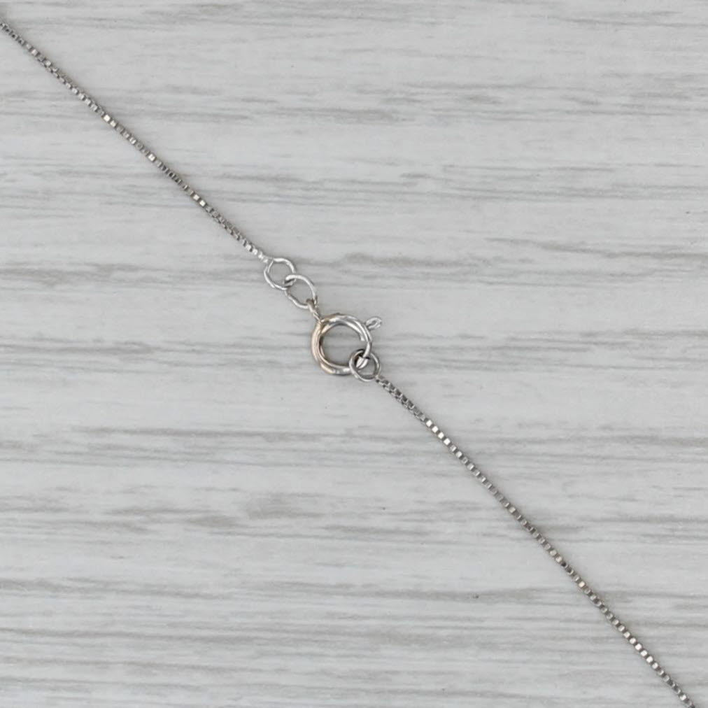 18" 0.6mm Box Chain Necklace 14k White Gold