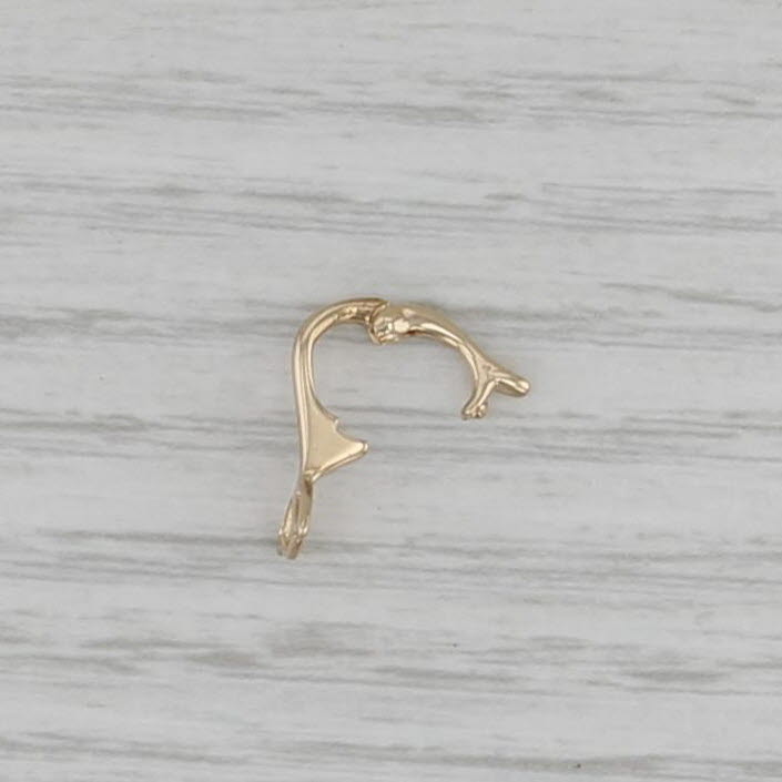 Floral Hinged Pendant Enhancer Clasp 14k Yellow Gold Jewelry Making Findings