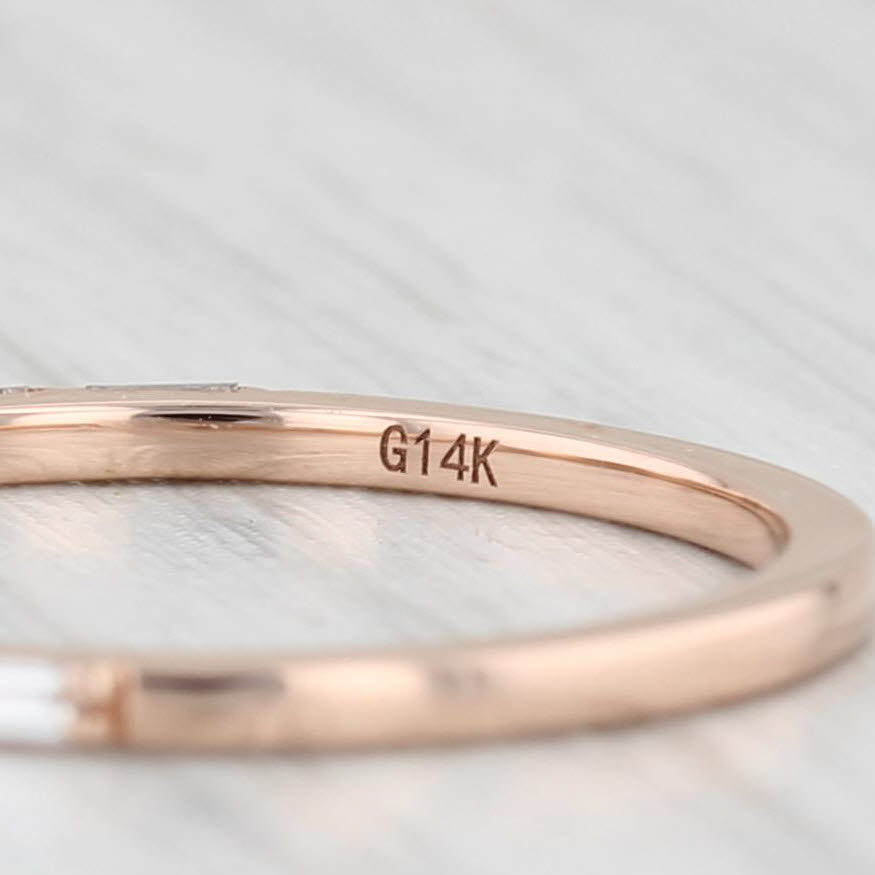 Light Gray New 0.19ctw Diamond Ring 14k Rose Gold Wedding Band Stackable Size 6.5