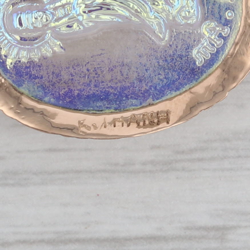Quan Am Glass Pendant 14k Gold Figural Bodhisattva of Compassion in Buddhism