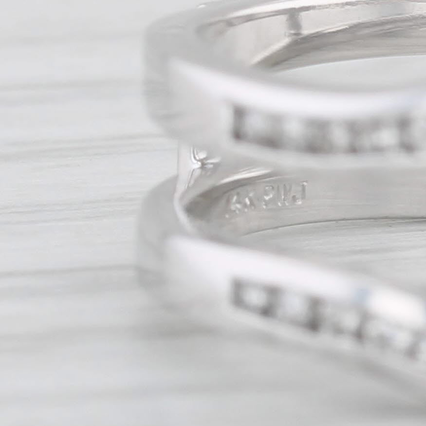 Light Gray 0.33ctw Diamond Jacket Guard Ring 14k White Gold Size 7 Wedding Band