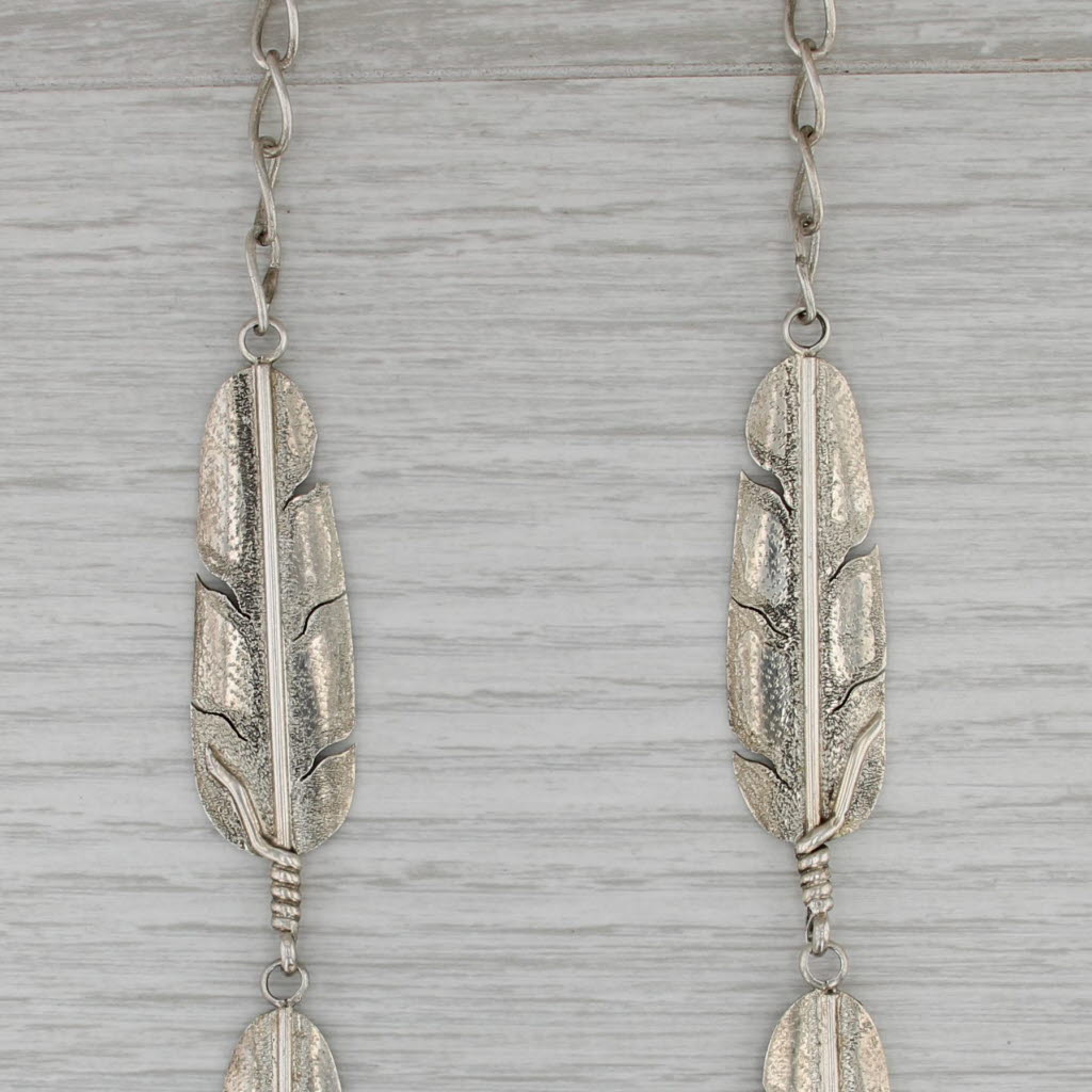 Jeff Jackson Navajo Native American Bear Necklace Turquoise Sterling Silver 25"