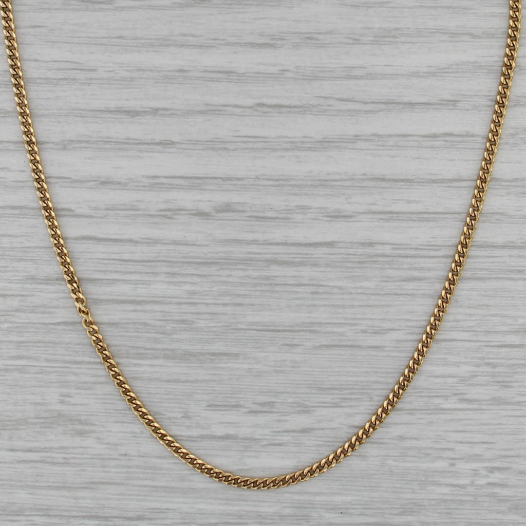 20.25" 2.2mm Curb Chain Necklace 14k Yellow Gold