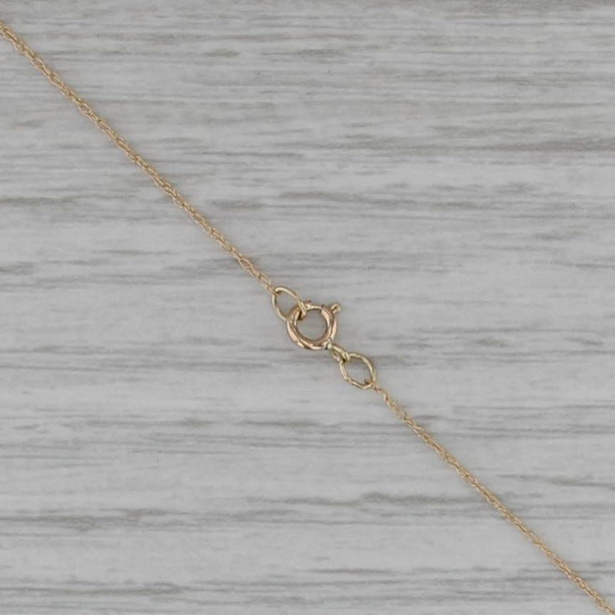 Cultured Pearl Station Necklace 14k Yellow Gold 16.5" Rope Chain