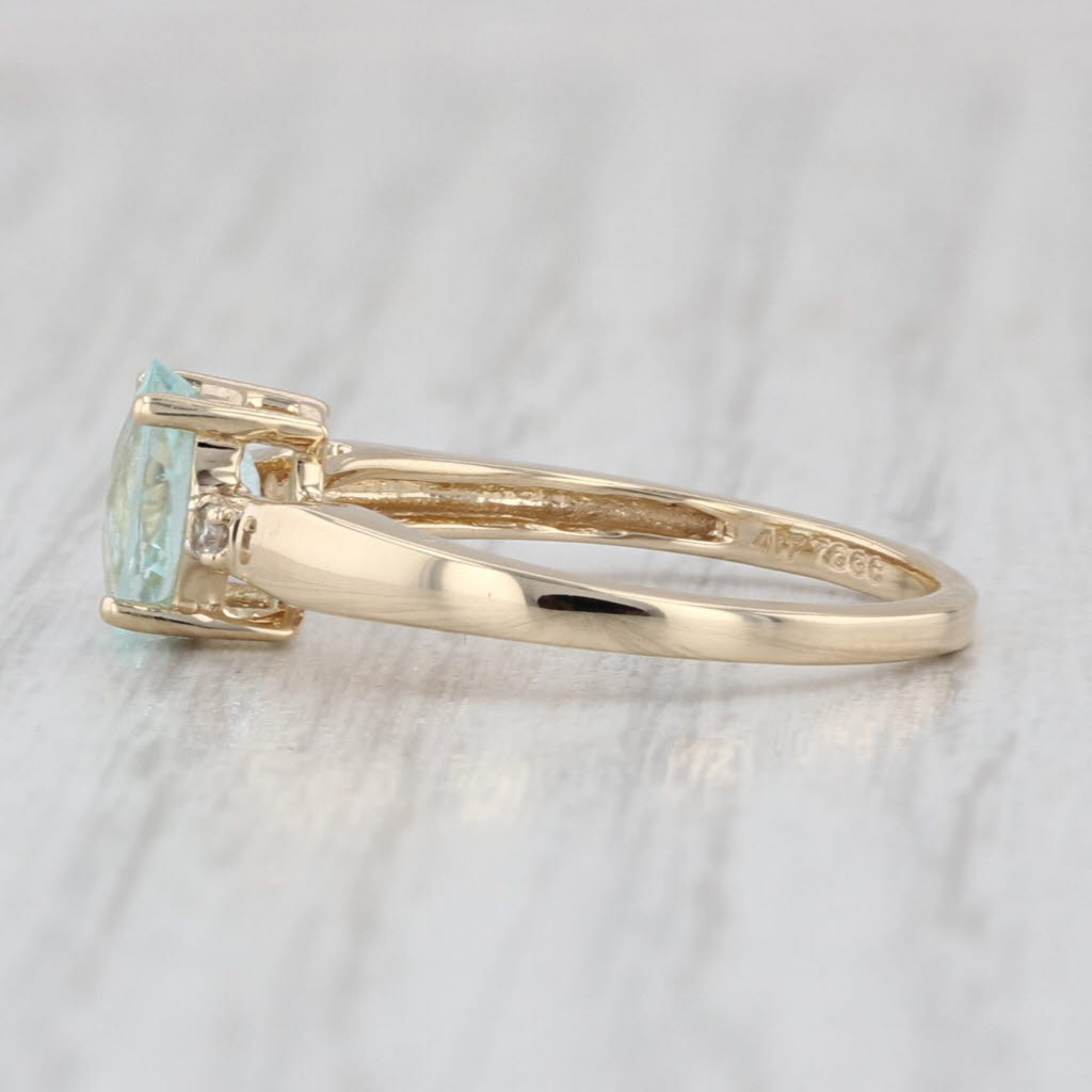 0.77ct Green Paraiba Tourmaline Ring 10k Yellow Gold Sz 5.25 COA Jacque Christie