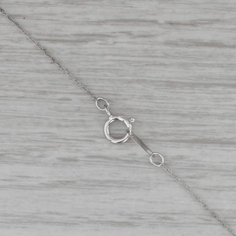 Diamond Figure-8 Infinity Knot Pendant Necklace 10k White Gold 18" Rope Chain