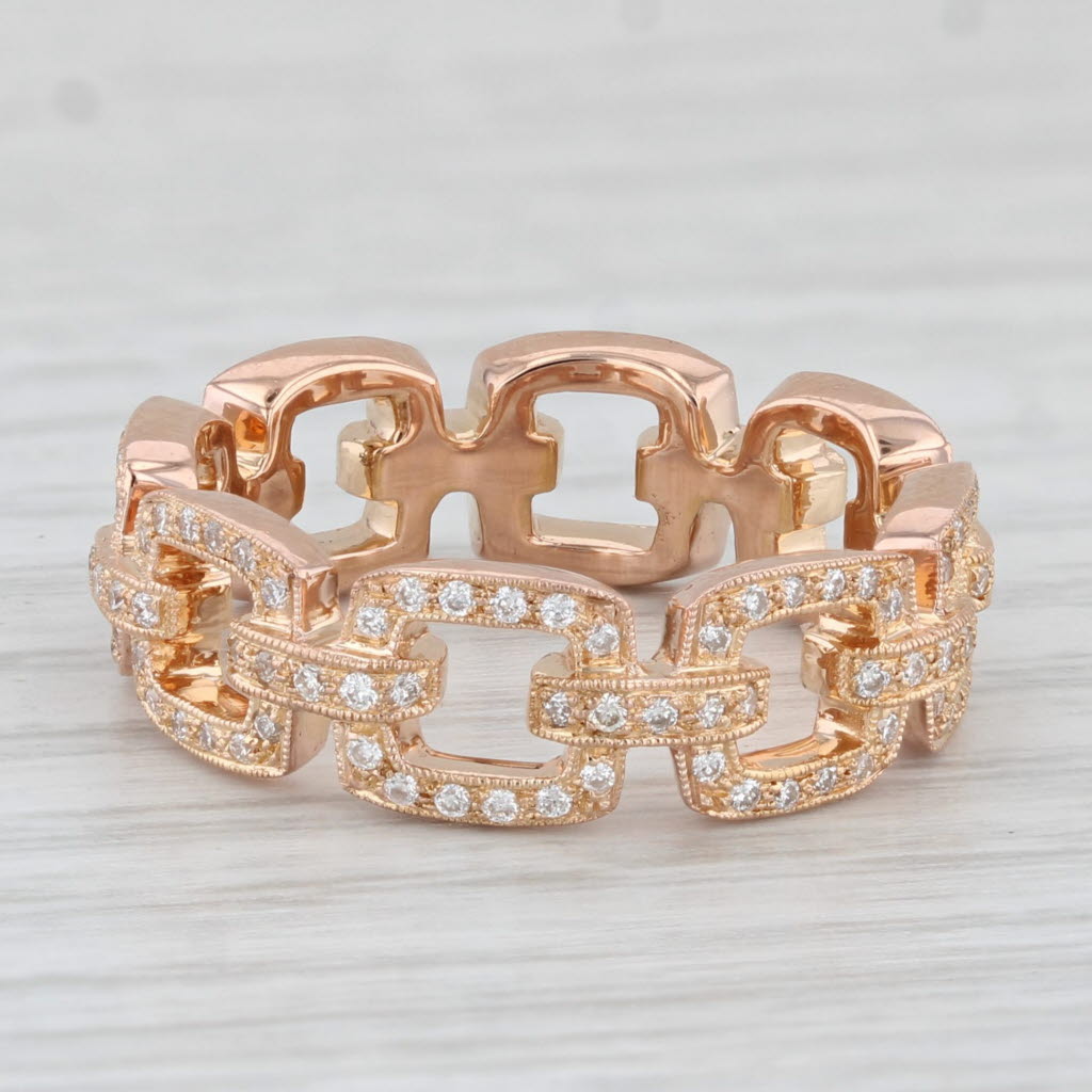 New Beverley K 0.45ctw Diamond Stackable Ring 14k Gold Size 6.5 Wedding Band