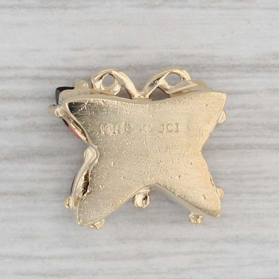 Gray 1.15ctw Garnet Butterfly Slide Bracelet Charm 10k Yellow Gold Richard Klein