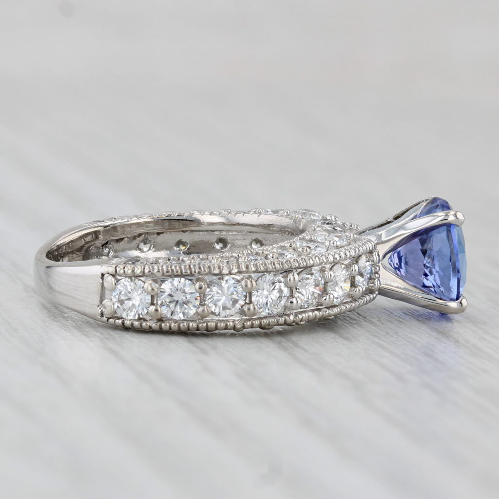 Light Gray 3cw Tanzanite Diamond Ring 14k White Gold Size 6.5 Engagement