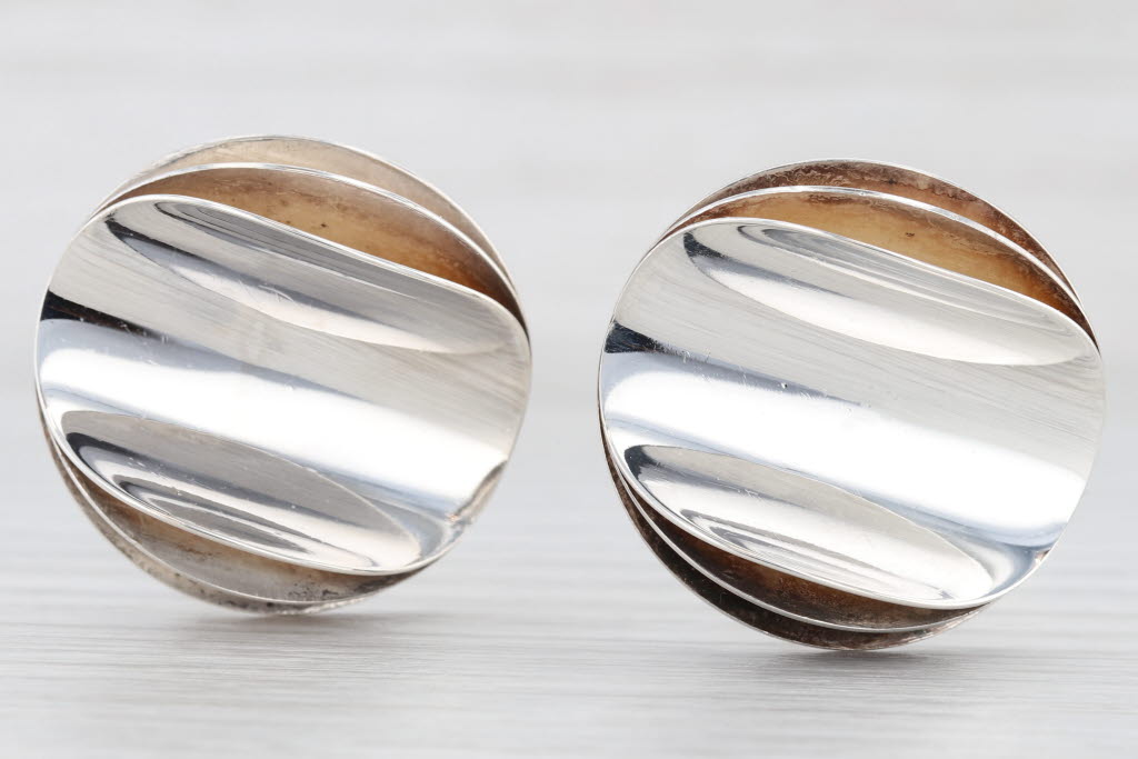 Norwegian Vigeland Modernist Cufflinks Sterling Silver Vintage Norway