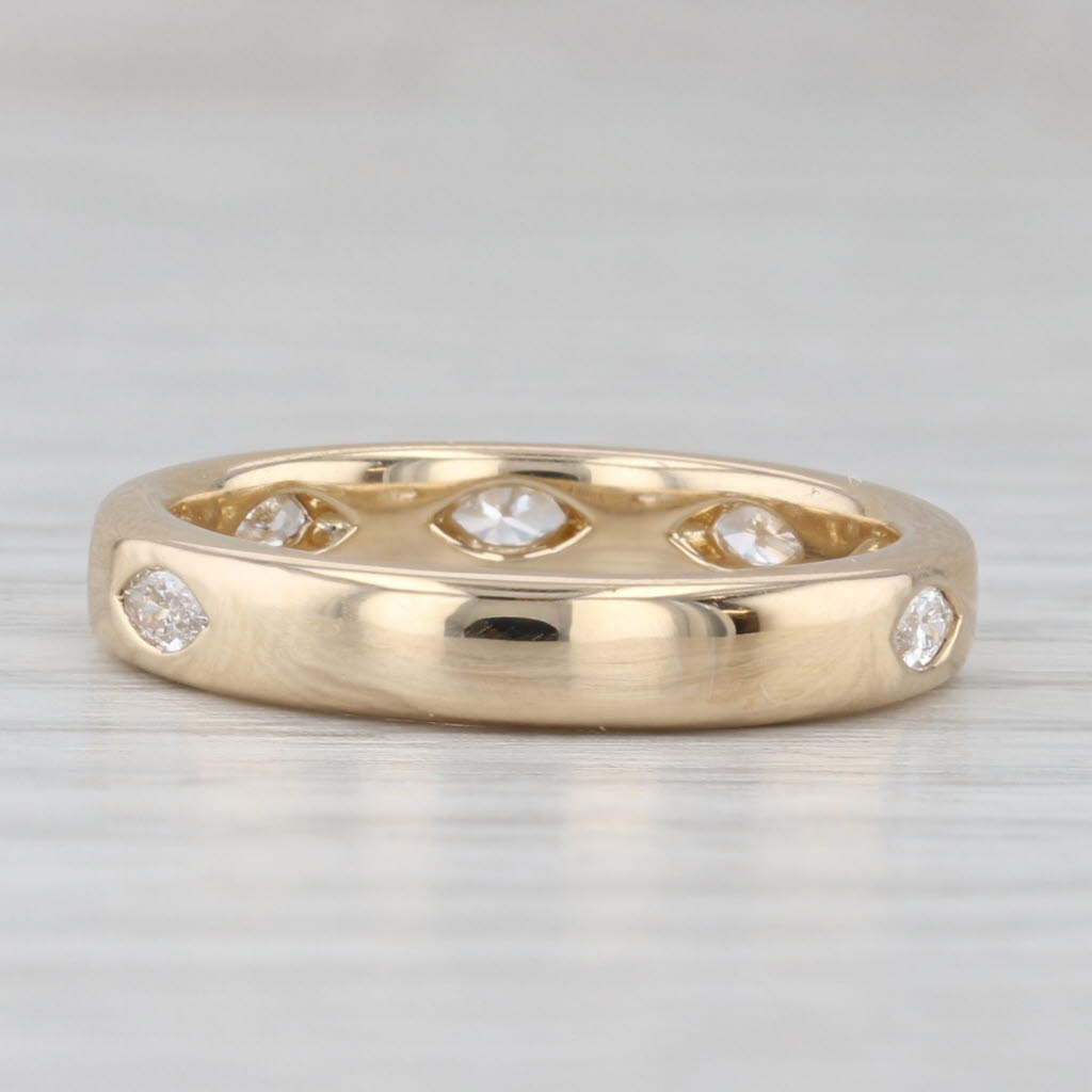 New 0.44ctw Lab Grown Diamond Wedding Band 14k Yellow Gold Stackable Ring Sz 6.5