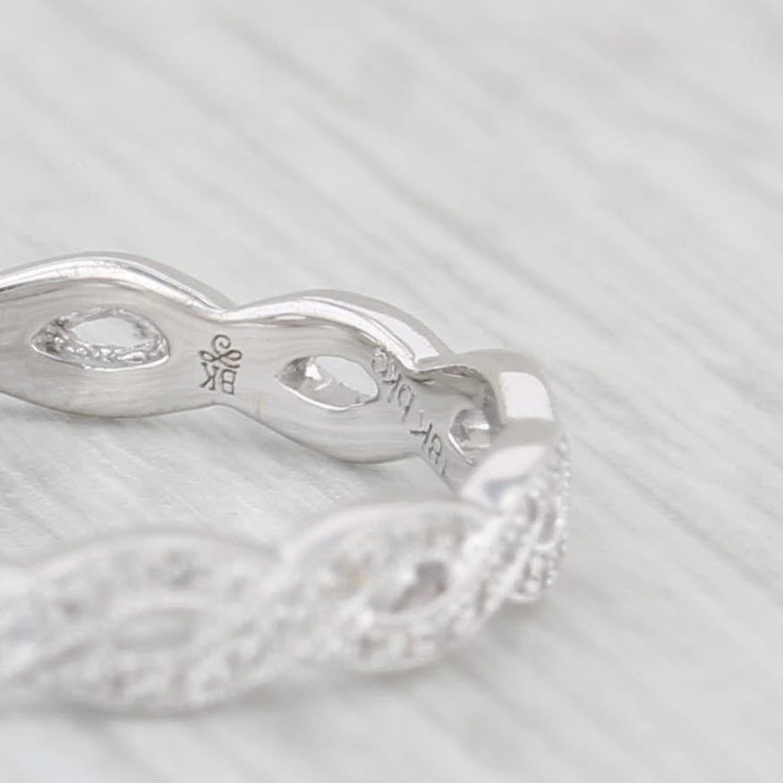 Light Gray New 0.22ctw Diamond Eternity Wedding Band 18k White Gold Size 6.5 Stackable Ring