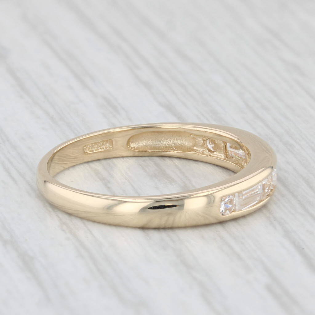 Light Gray 0.60ctw Cubic Zirconia Wedding Band 14k Yellow Gold Size 7 Stackable Ring