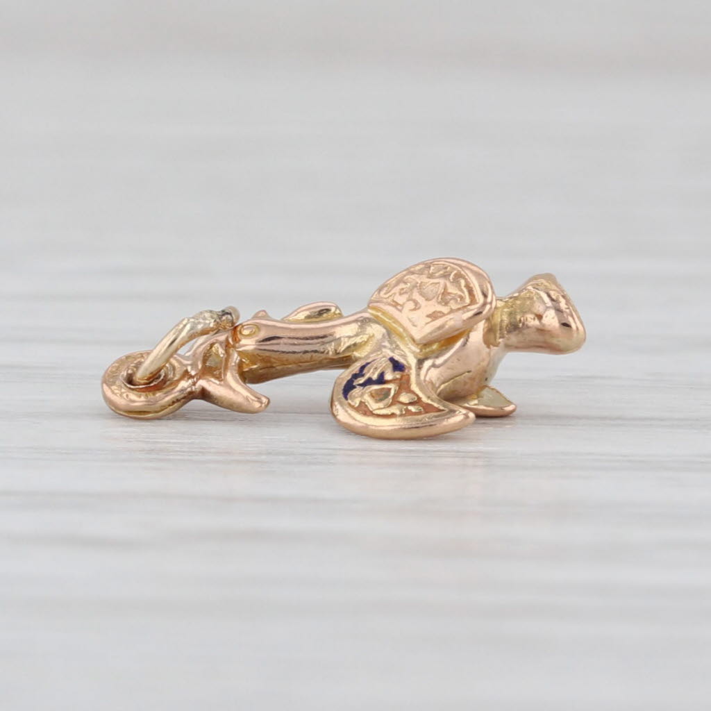 Small Rooster Charm 18k Yellow Gold Pendant Potugal 3D Farm Animal