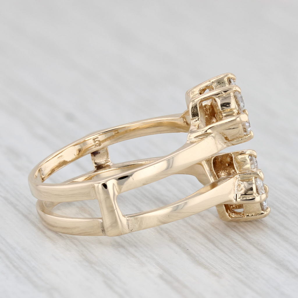 Light Gray 0.32ctw Diamond Ring Jacket Guard 14k Yellow Gold Size 6.5 Wedding Bridal