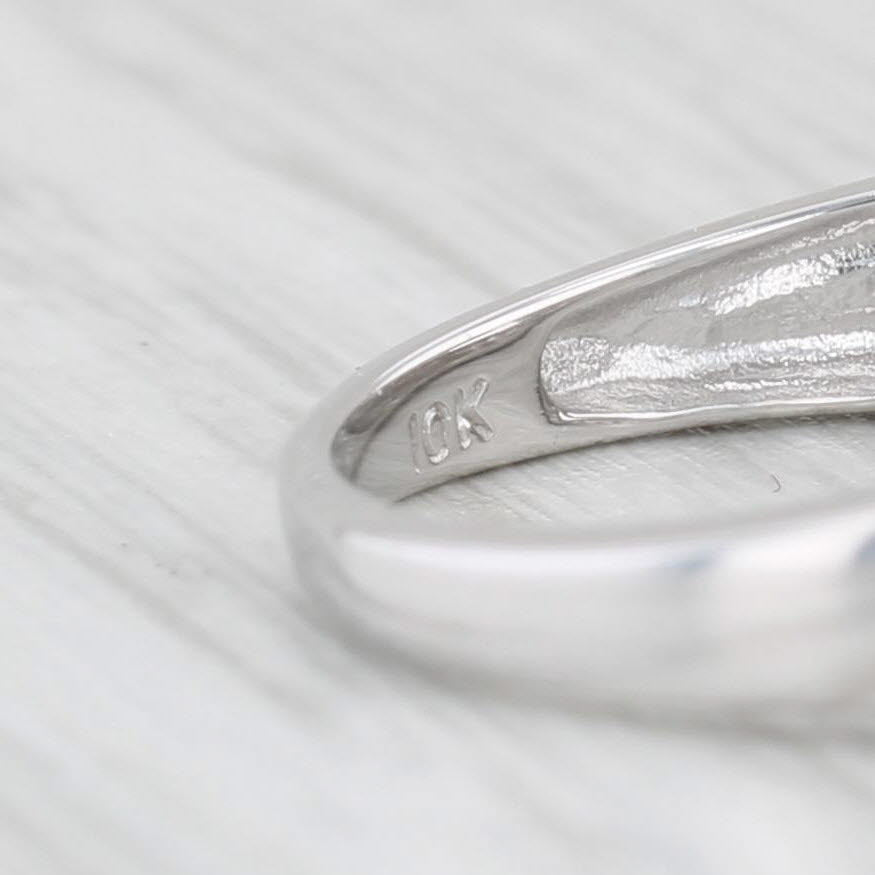 Light Gray 0.25ctw Diamond Knot Ring 10k White Gold Size 7 Wedding Band
