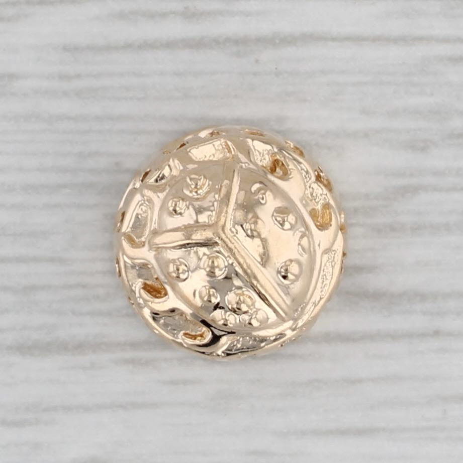 Gray Small Ladybug Slide Charm Bracelet 14k Yellow Gold