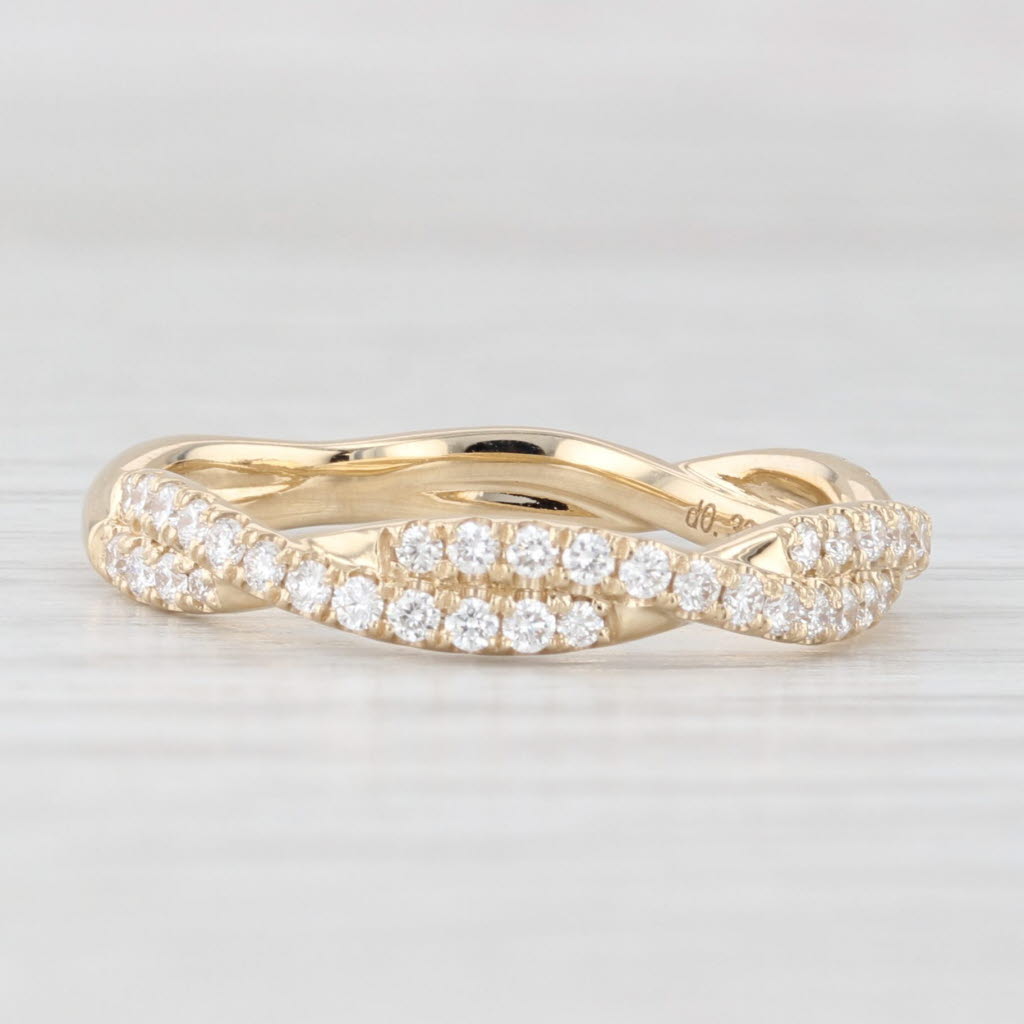 Light Gray New 0.33ctw Diamond Wedding Band 14k Yellow Gold Stackable Anniversary Ring 6.5