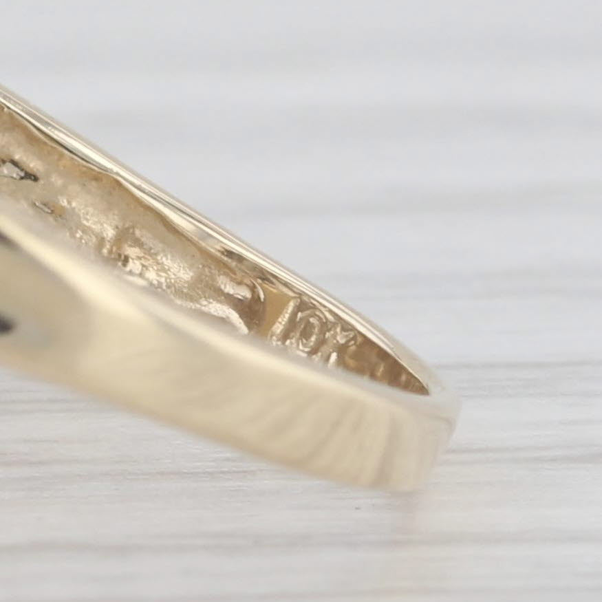 Light Gray 0.18ctw Diamond Bypass Ring 10k Yellow Gold Size 7