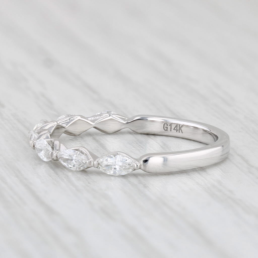Light Gray New 0.49ctw Diamond Ring 14k White Gold Size 6.5 Stackable Wedding Band