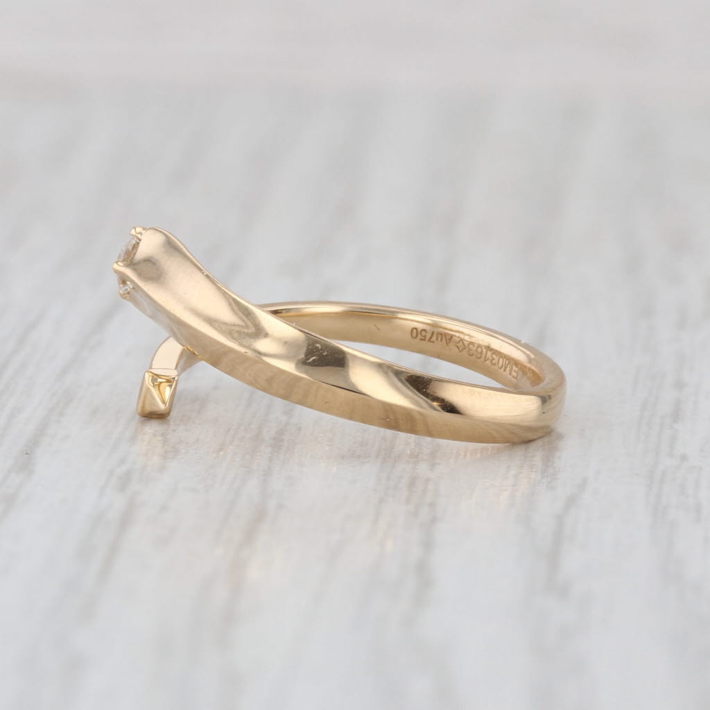 New Forevermark Diamond Bypass Ring 18k Yellow Gold Size 6.5 Adjustable