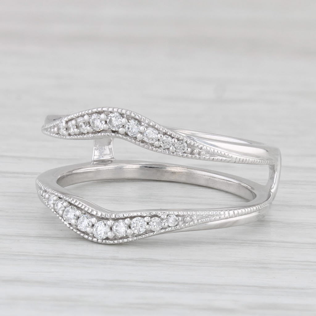 Light Gray 0.15ctw Diamond Ring Jacket Guard 14k White Gold Size 7-7.25 Bridal Wedding