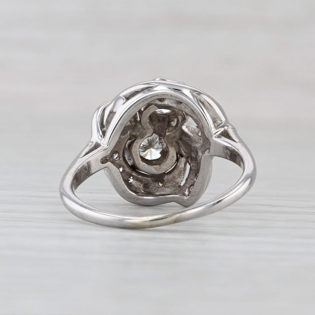 Vintage 0.62ctw Diamond Note Ring 14k White Gold Size 7