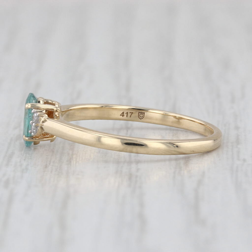 0.48ctw Pear Alexandrite Diamond Ring 10k Yellow Gold Size 7.25 COA