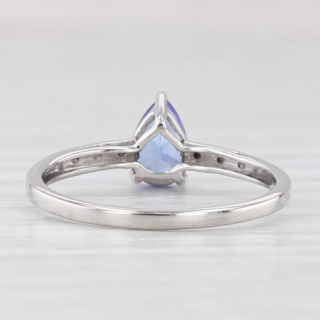 Light Gray 0.74ct Pear Tanzanite Solitaire Ring 10k Gold Size 7 COA Jacque Christie