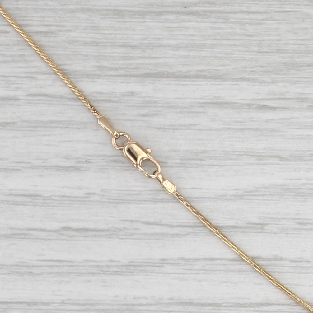 0.25ct Diamond Solitaire Pendant Necklace 14k Yellow Gold 18" Snake Chain