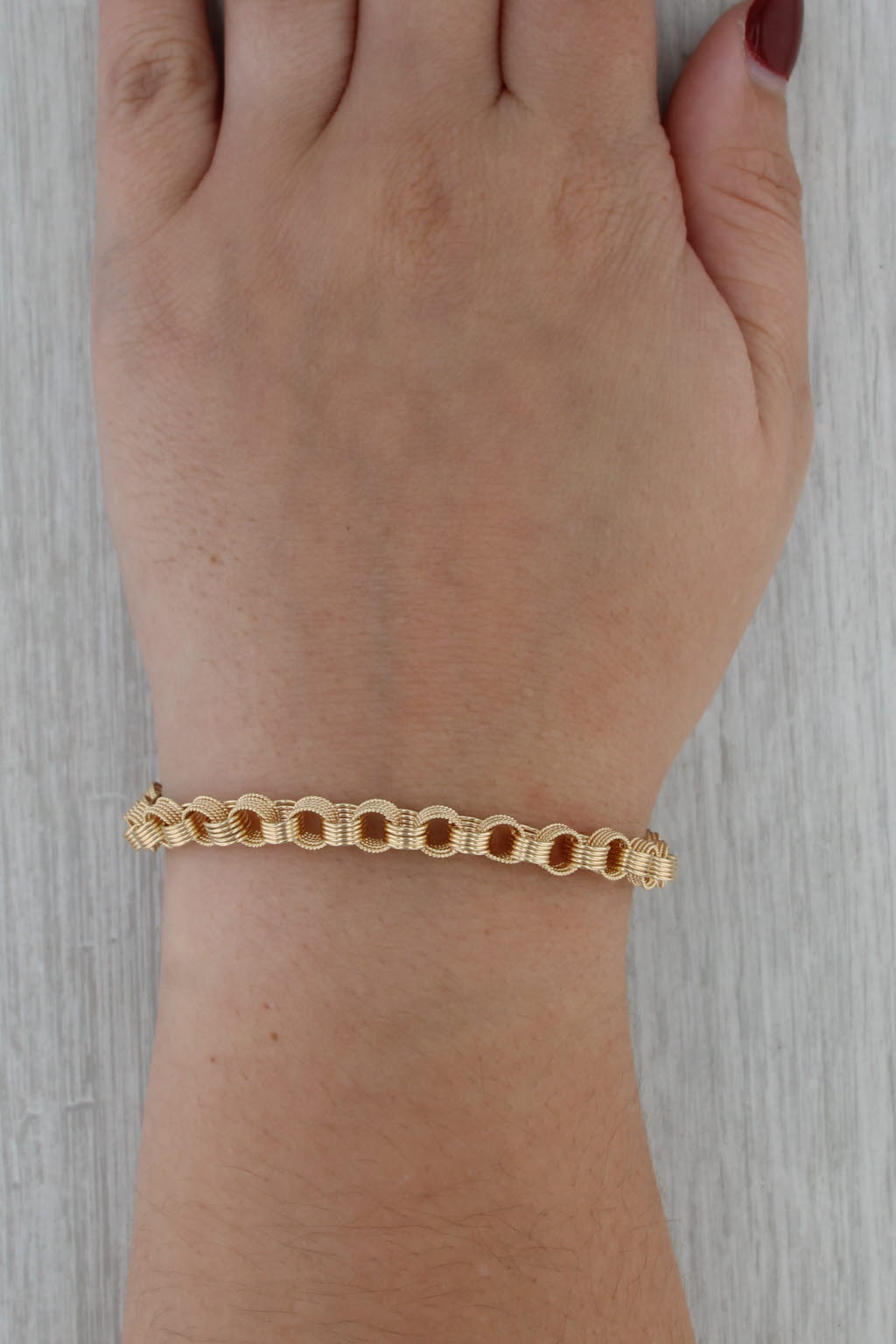Rolo Cable Chain Bracelet 18k Yellow Gold 6.5" 5.4mm