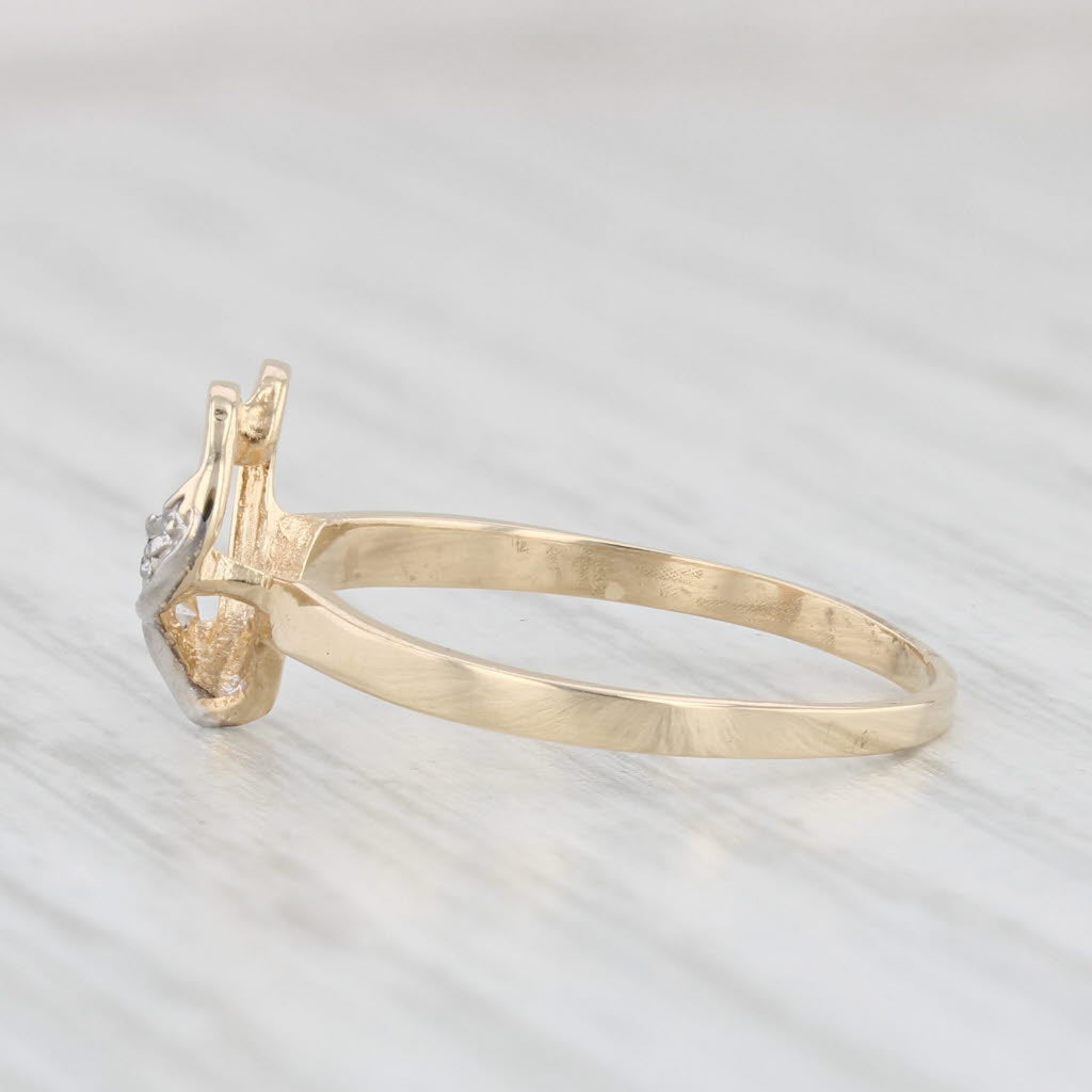 Light Gray Diamond Accented Heart Ring 10k Yellow Gold Size 5