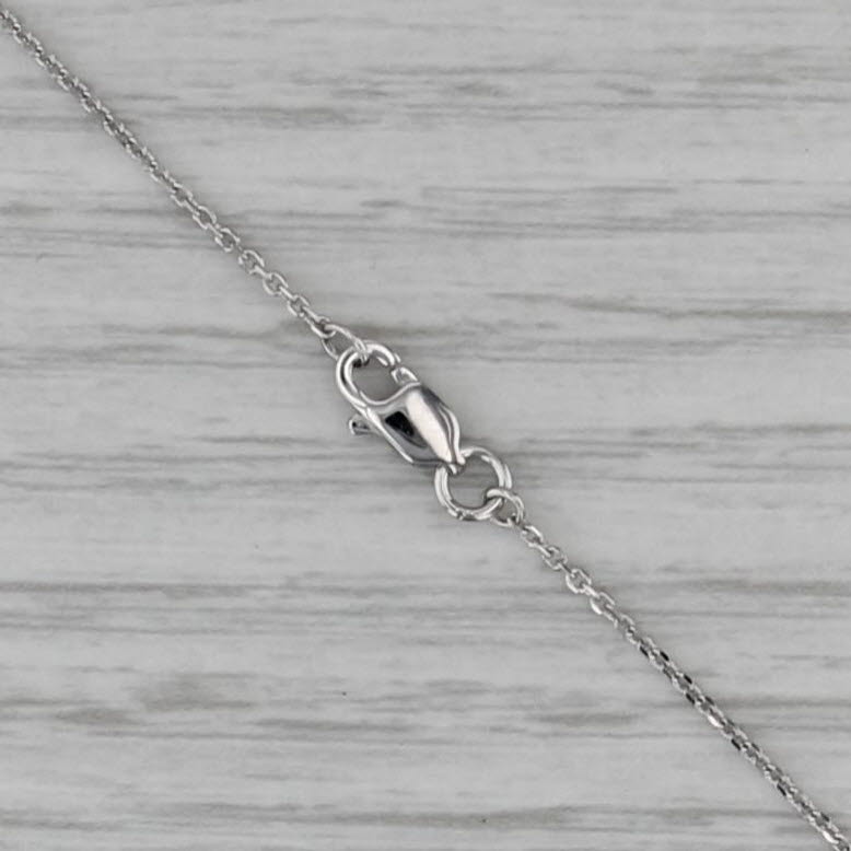 Cable Chain Necklace 14k White Gold 16" 1mm