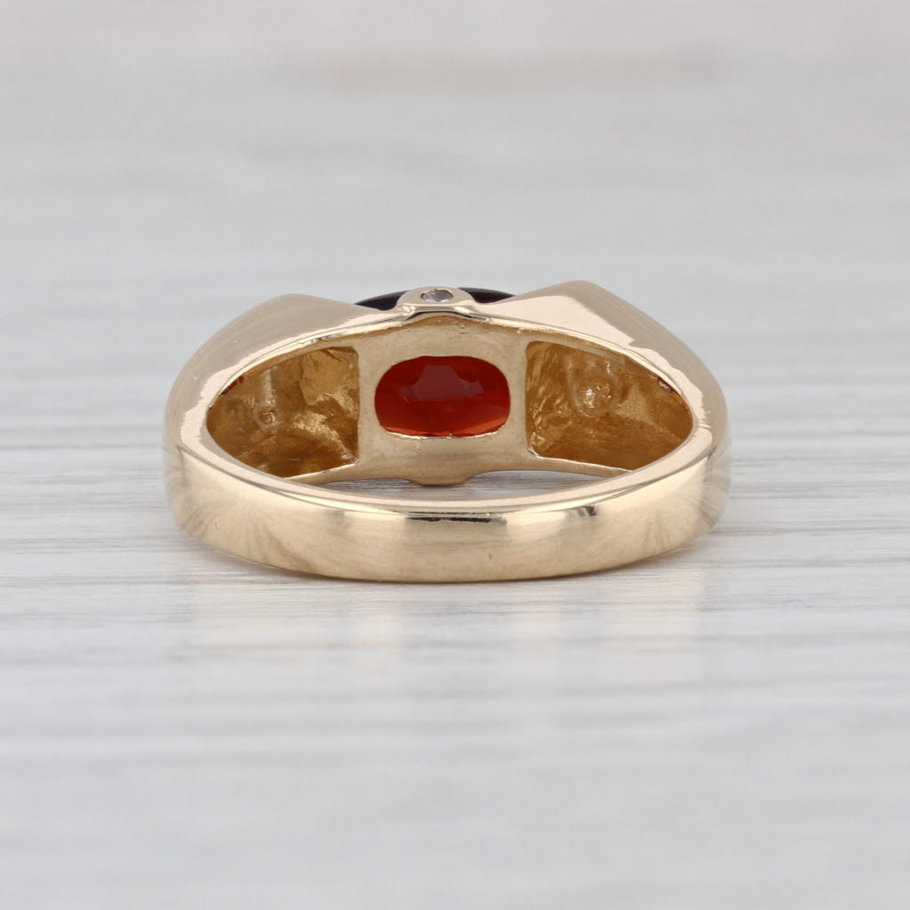1.90ct Garnet Solitaire Ring 14k Yellow Gold Size 5 Diamond Accents