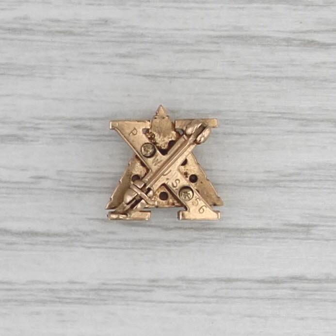 Delta Chi Badge 10k Gold Opal Ruby Vintage Fraternity Vintage Pin