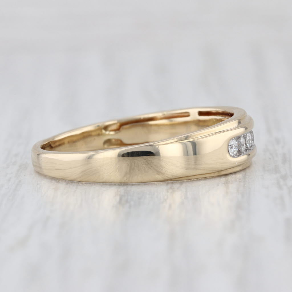 0.23ctw Diamond Men's Wedding Band 14k Yellow Gold Size 12.5 Ring