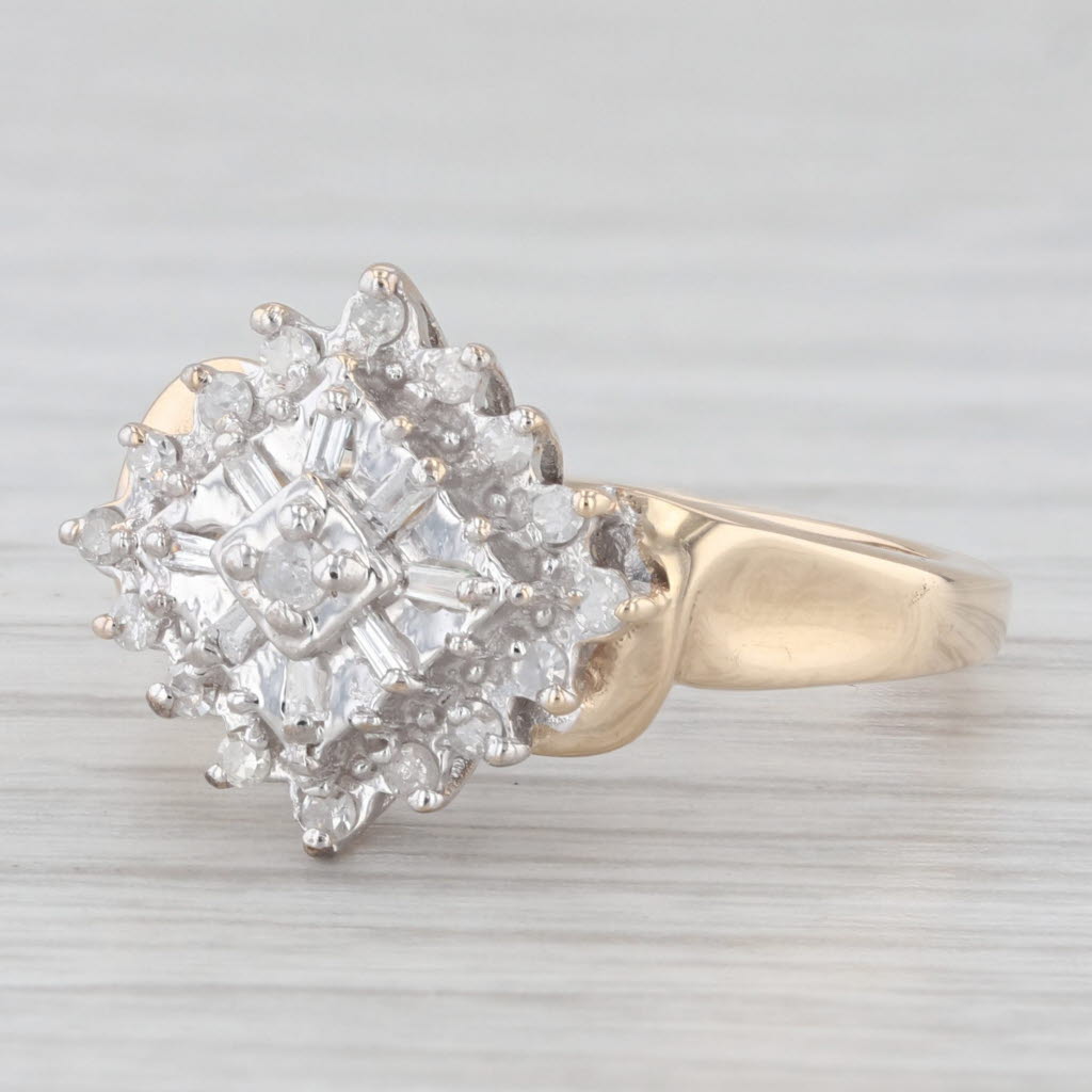 Light Gray 0.17ctw Diamond Engagement Ring 10k Yellow Gold Size 7.25